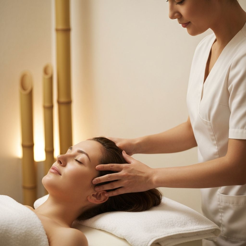 Relaxing Japanese head spa treatment
